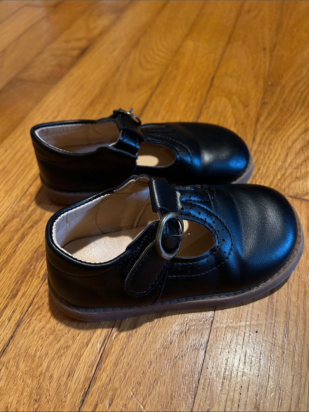 Classic Black Leather Mary Jane Kids Shoes MG Baby